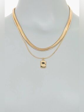 NWOT NORDSTROM RACK Snake Chain Collar & Pendant Layered Necklace $45 MSRP